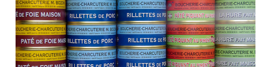 Commande en ligne de pâtés et boudin en conserves de la Maison Bozom